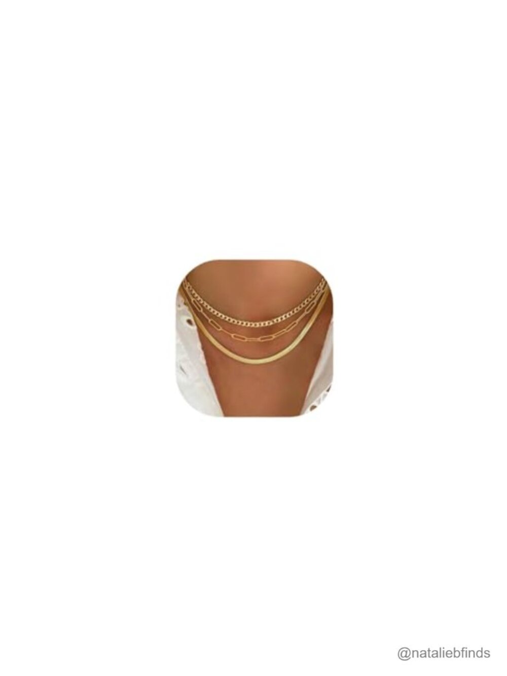 14K Gold Plated Layered Necklace Set for Women - 3 Pack Dainty Chain Stack